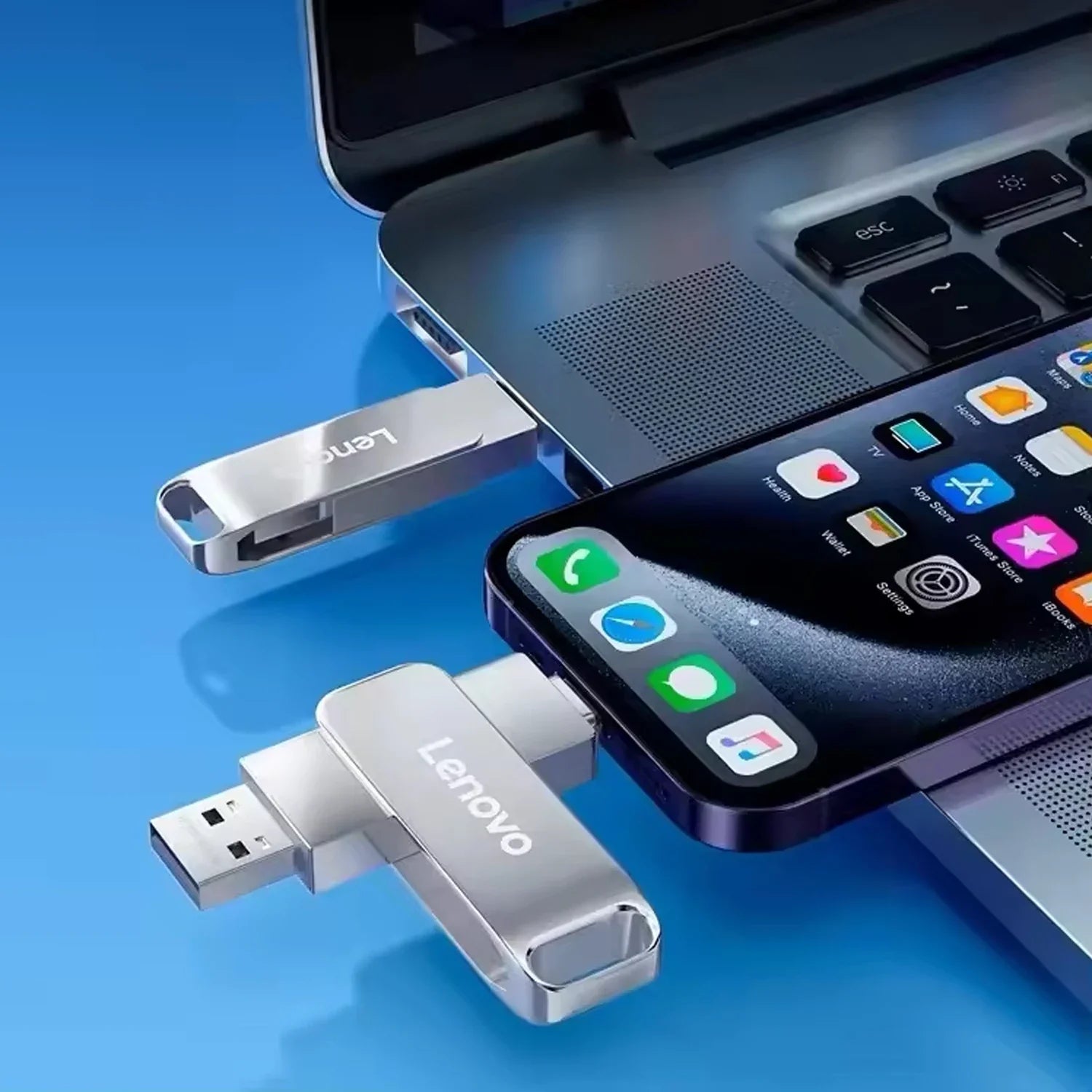 Lenovo OTG Pen Drive 256GB High Speed USB 3.2 Flash Drives Metal Type-C Pendrive 512GB Waterproof Stick For Phone Computer LadyShow.Store
