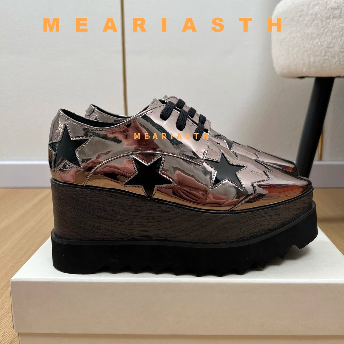 Women Walking Sneakers Autumn Lace-up High Platform Chunky Shoes Breathable Leather Shoes 8.5CM Winter Wedge Heels Casual Shoes Pi-Mart
