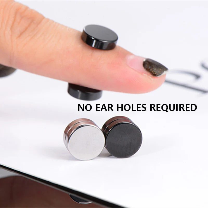 1 Pairs Fake Ear Clip Hoop Earrings for Men and Women Stainless Steel Painless Non Piercing Fake Earrings Jewelry Gifts Pi-Mart