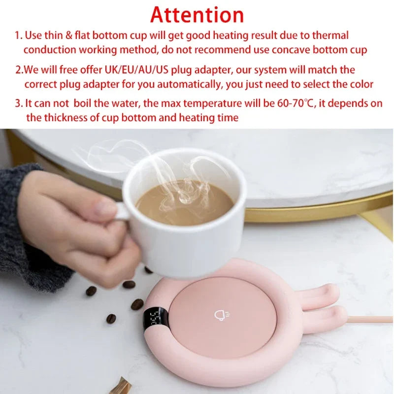 New Coffee Mug Warmer Electric Heating Coaster for Home Office 3 Temperatures Adjustable Tea Cup Warmer Christmas Birthday Gift LadyShow.Store