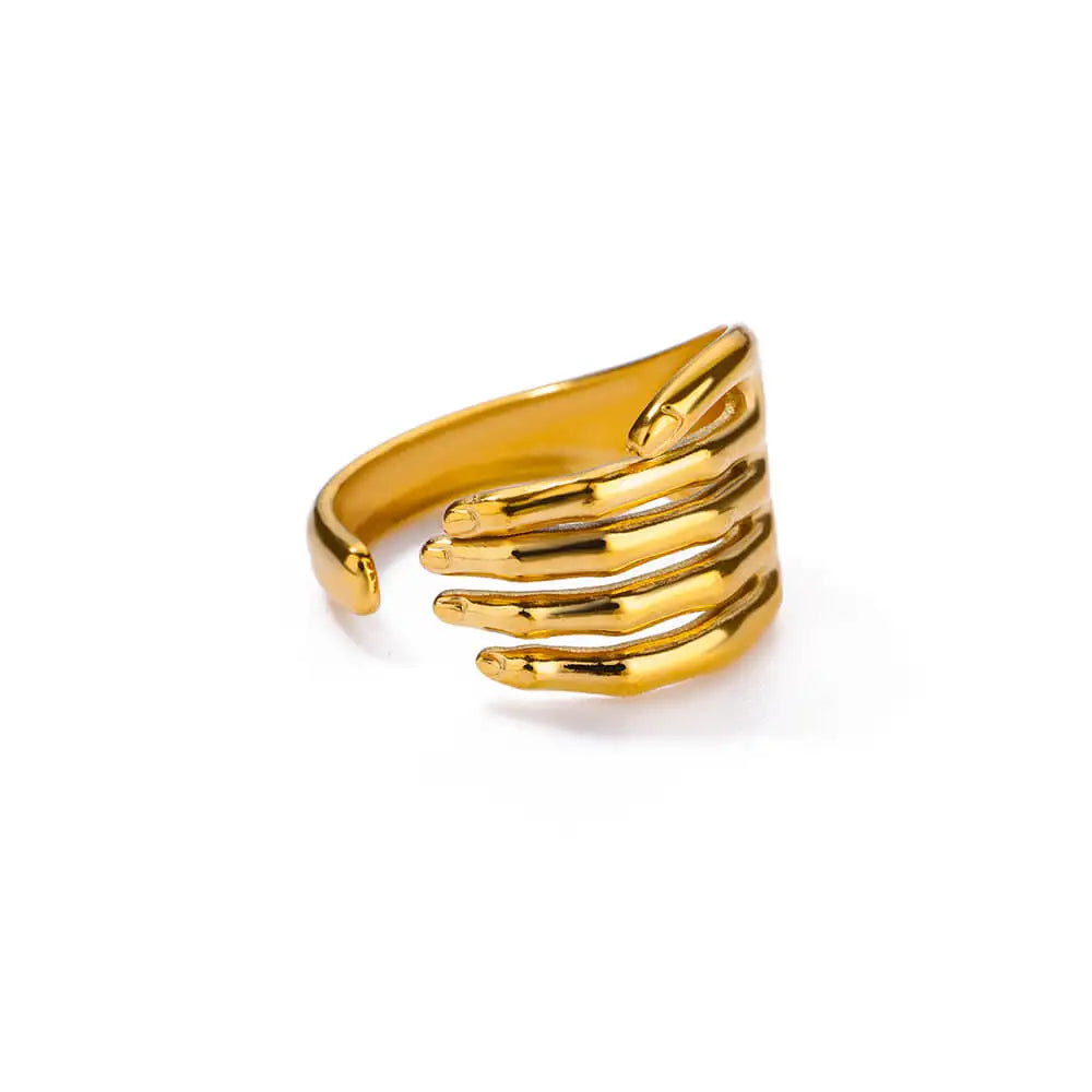 316L Stainless Steel Shell Rings for Women Adjustable Gold Color Little Star Open Rings Female Jewelry Weddings Gifts New Trendy Pi-Mart