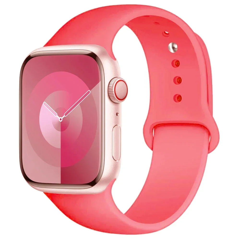 Silicone Band For Apple Watch strap 44mm 45mm 40mm 41mm 42-38mm 45 mm sport bracelet iwatch series 8 7 6 5 4 3 SE 9 Ultra 2 49mm LadyShow.Store