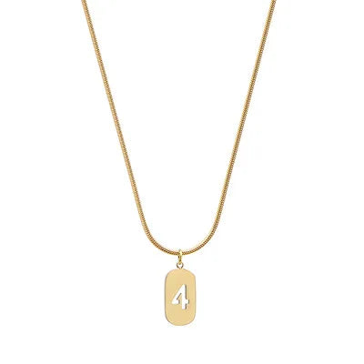 Stainless Steel Angel Number Necklace 0 1 2 3 4 5 6 7 8 9 Rectangle For Women Men Hollow Lucky Number Chain Necklaces Jewelry Pi-Mart