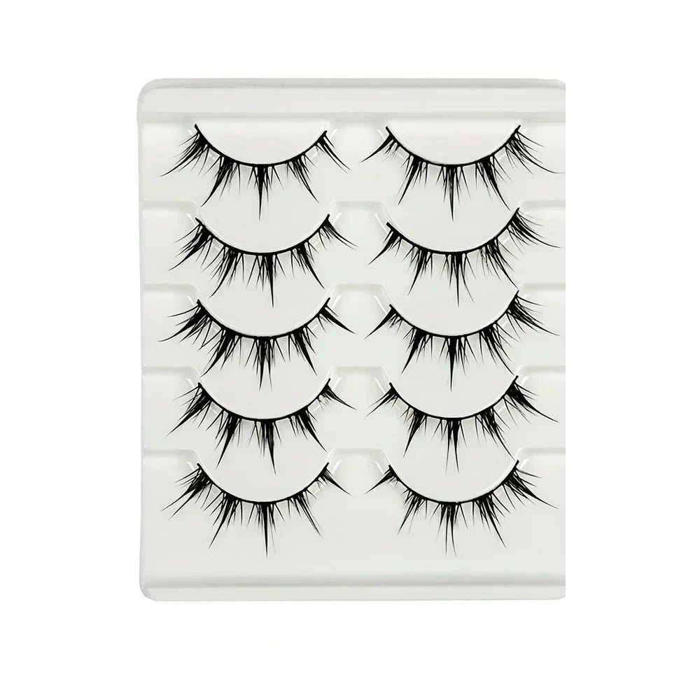 Anime-Inspired False Eyelashes, 5 Pairs Cartoon Eye Faux Lashes, Dramatic Look Demon Style, Volumizing & Lengthening LadyShow.Store