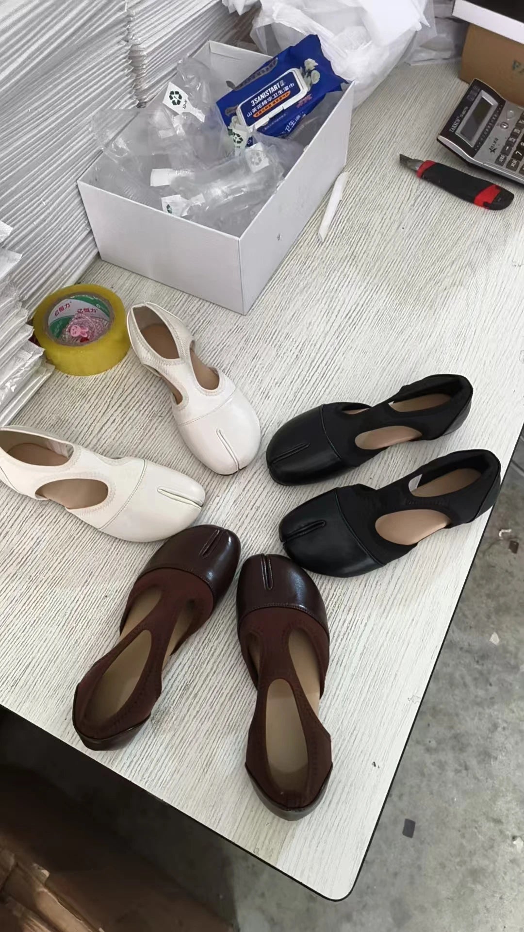Women Brand Mary Janes Shoes Summer Split Toe Tabi Walking Sneakers Casual Splicing Loafers Designer Ballet Flats Shoes балет Pi-Mart