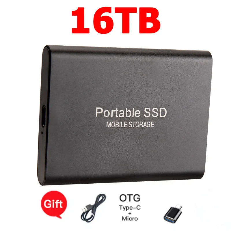 Reliable Slim Storage Device Portable External SSD 1TB 4TB 16TB 128TB High Speed for Notebook Laptop Computer Pi-Mart
