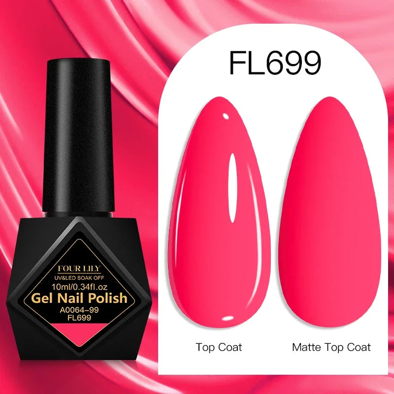 10ml Gel Nail Polish 162 Colors Nail Supplies Vernis Semi Permanent Nail Art Manicure Soak Off LED UV Gel Nail Varnishes Summer Tri Light Beauty