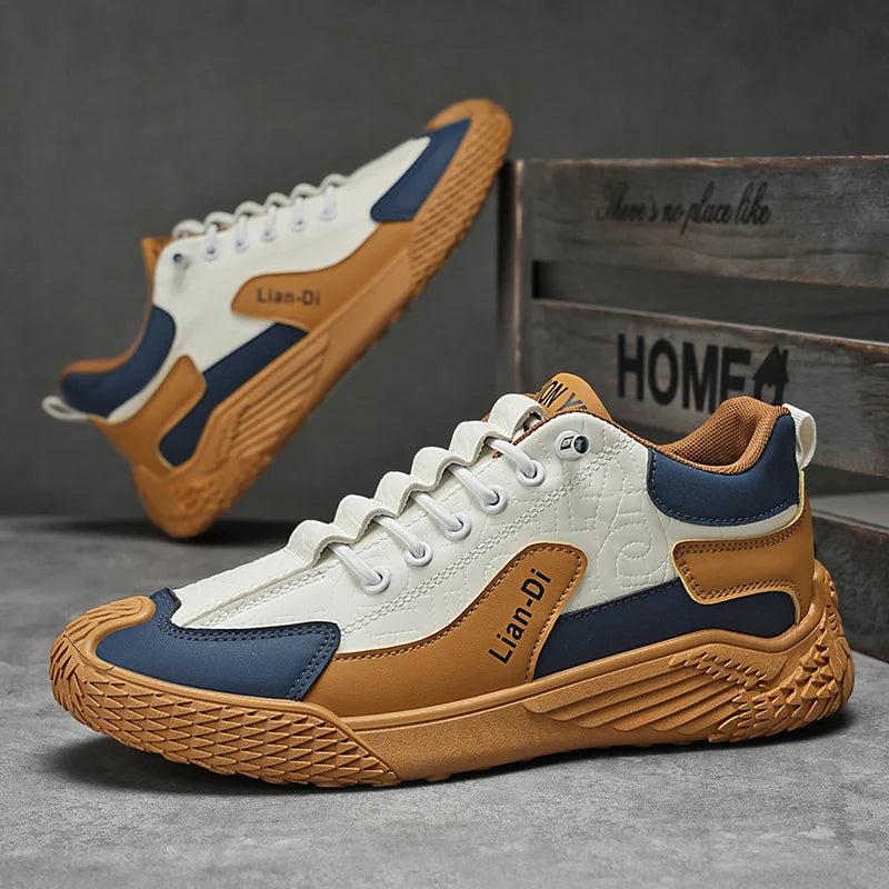 Spring and Autumn Fashion Elastic Band Sneakers for Men, Versatile Trendy Casual Shoes, Student Running Shoes, Soft-Soled Lightweight Men's Shoes Pi-Mart