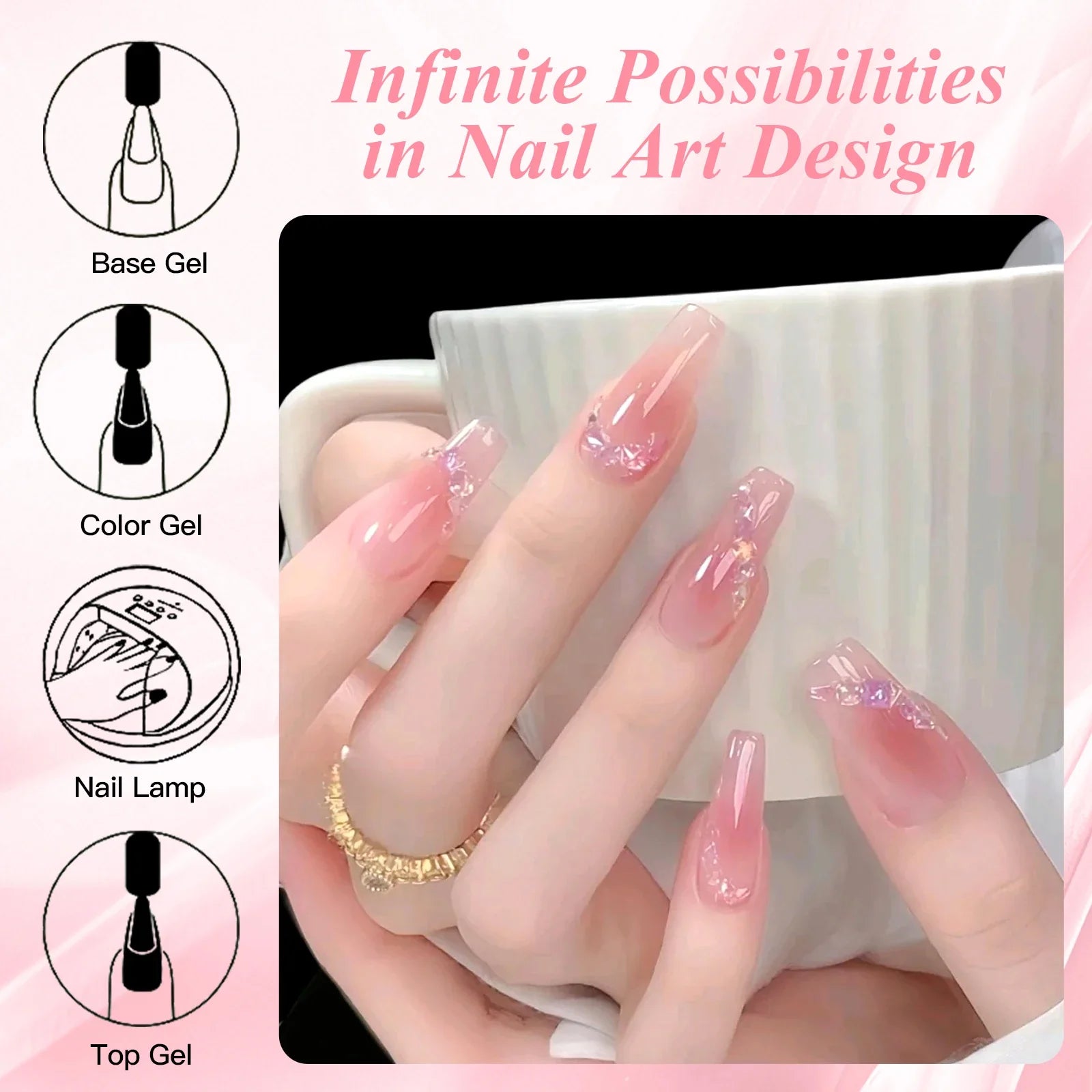 8pcs Nude Jelly Gel Nail Polish Set With Box Translucent Color Semi Permanent Soak Off UV LED Gel Varnish Nail Supplies Manicure Tri Light Beauty