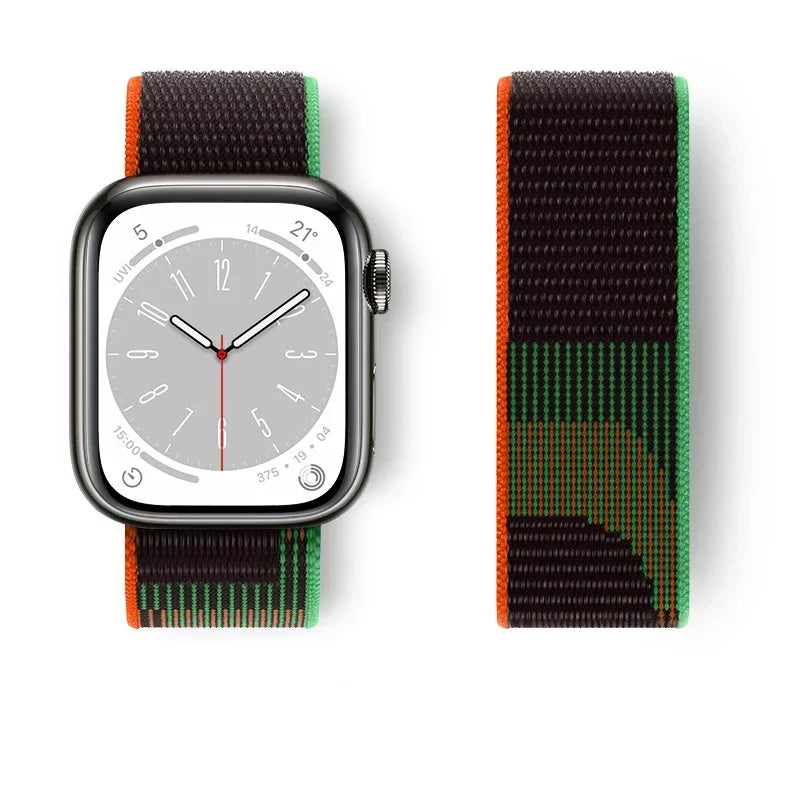 Nylon Sport loop Strap For Apple Watch Band 44mm 42/40mm 45mm  38/41mm pride Bracelet iwatch Ultra2 49mm Series 9 8 se 7 6 5 4 3 LadyShow.Store