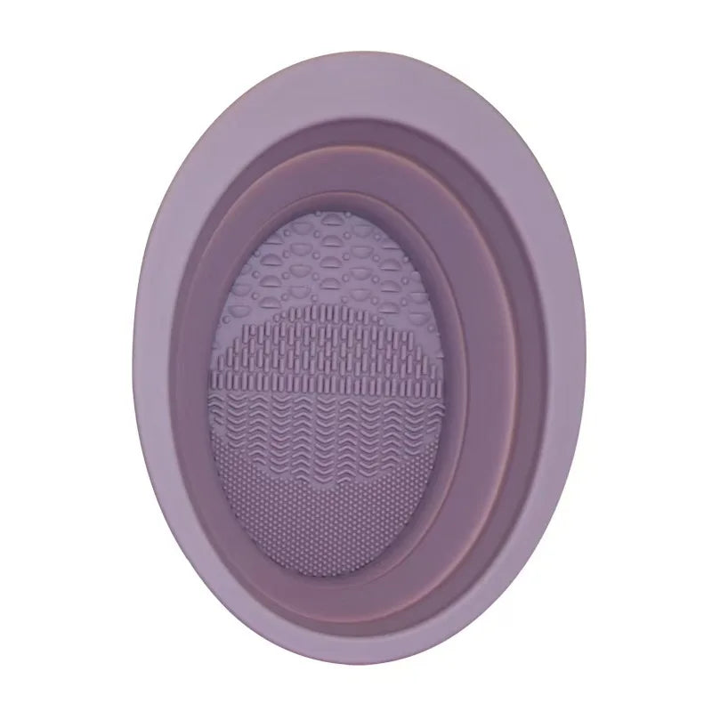 Silicone Makeup Brush Cleaner Folding Powder Puff Cleaning Bowl Eyeshadow Brushes Washing Soft Mat Beauty Tools Scrubber Box Pi-Mart