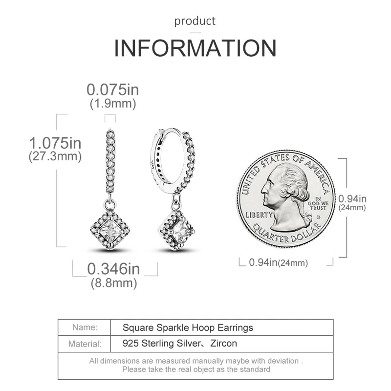 Genuine 925 Sterling Silver Love Feather Earrings Fit Original Charms Hoop For Women Girls Stud Earring Fine Jewelry Gifts Pi-Mart