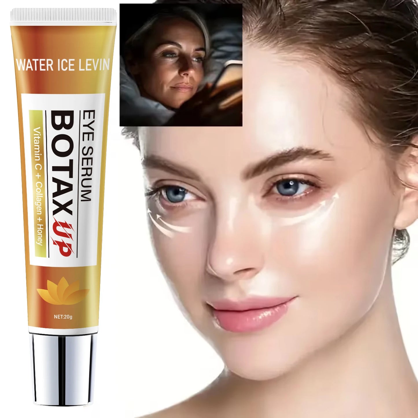 Eye Cream with Vitamin C & Collagen for Dark Circles, Moisturizing & Brightening, 20g Buy 1 Get 1 Free, Fast Shipping Pi-Mart