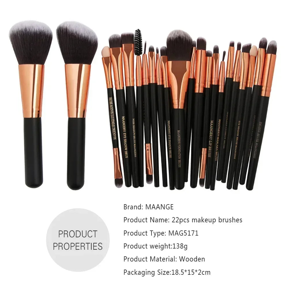 3/13/22pcs Professional Makeup Brushes Tools Set Make Up Brush Tools Kits for Eyeshadow Eyeliner Cosmetics Brushes Maquiagem Pi-Mart