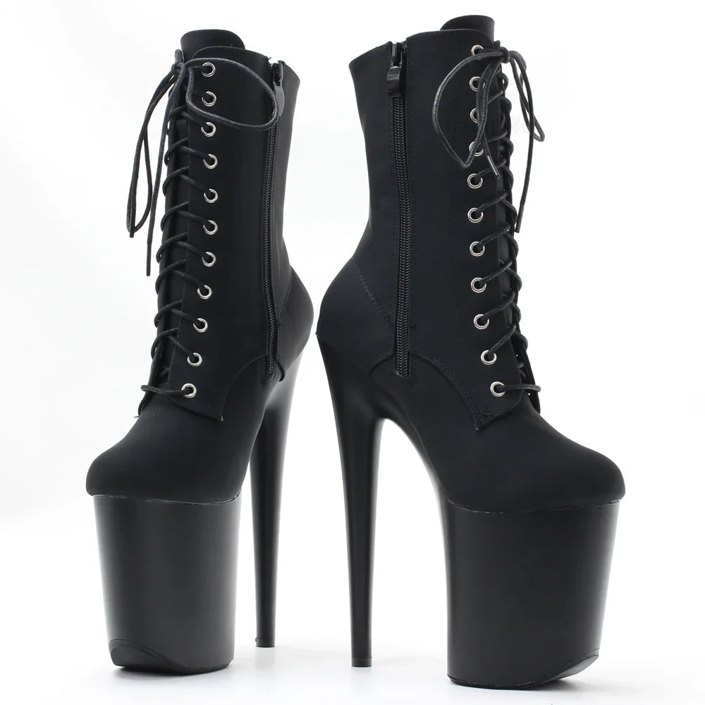 Stripper 8" Platform Lace Up Cтрипы Pole Dance Ankle High Boots In Stock Fast Shipping Size36-43 LadyShow.Store