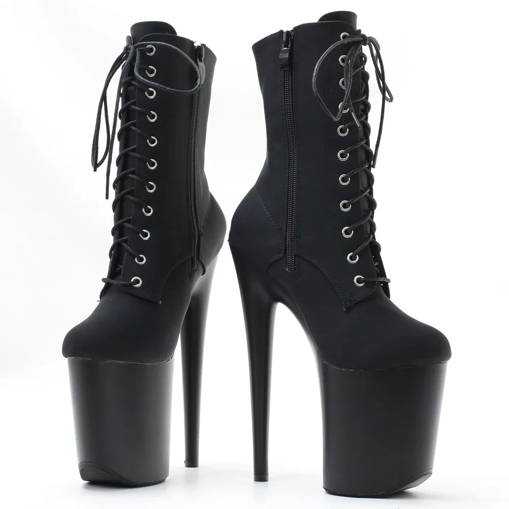 Stripper 8" Platform Lace Up Cтрипы Pole Dance Ankle High Boots In Stock Fast Shipping Size36-43 LadyShow.Store
