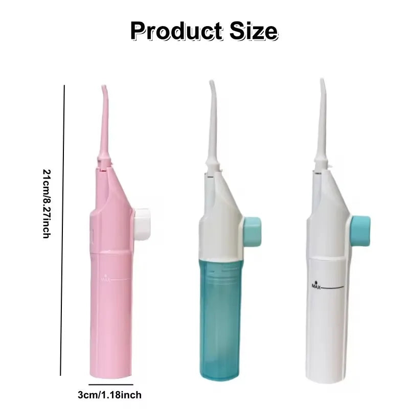 Portable High Pressure Oral Irrigator Household Dental Floss Manual Water Toothpick for Teeth Cleaning Tri Light Beauty