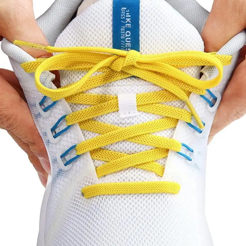Elastic Laces Sneakers Classic Elastic Shoelaces 6mm Width Flat Shoelace for Kids Adults Shoe laces Rubber Bands for Shoes Pi-Mart