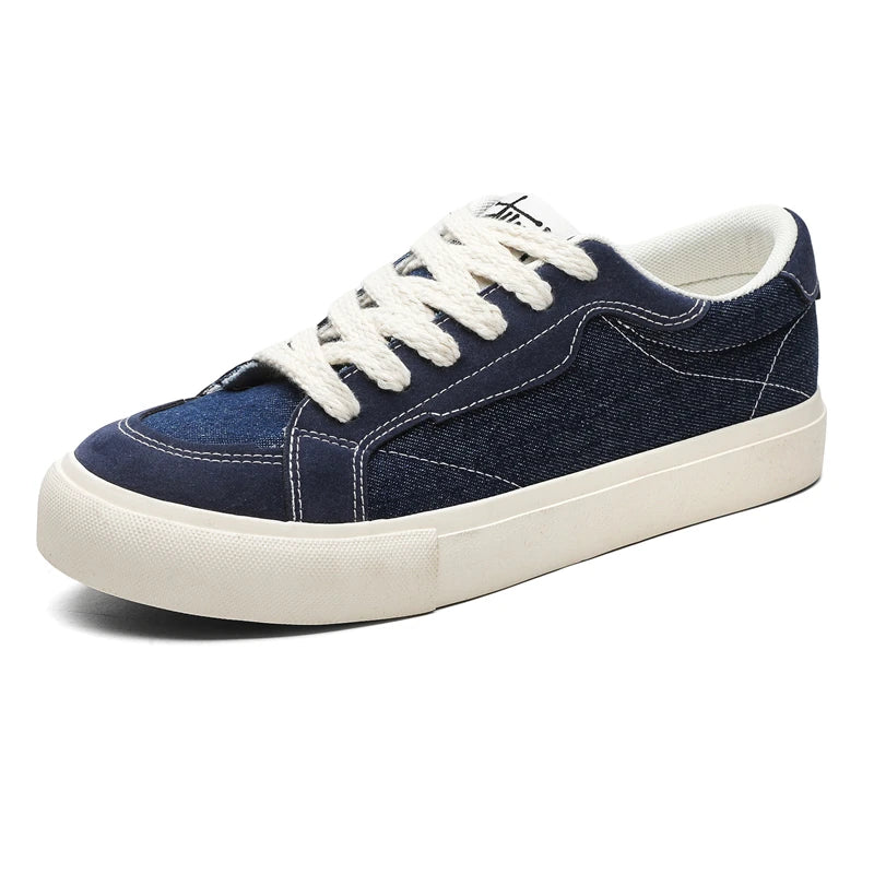 Mens Cowboy canvas Shoes Breathable Trend Mens board Shoes Thick Sole Trend Comfortable student Skateboard Trainers Footwear Pi-Mart