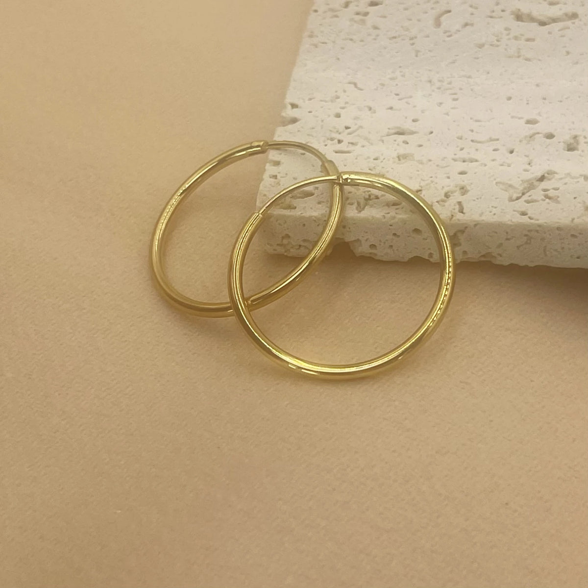 Stainless Steel 12-70mm Minimalist Big Circle Hoop Earrings for Women Trendy Gold Color Metal Smooth Round Earring Jewelry Pi-Mart