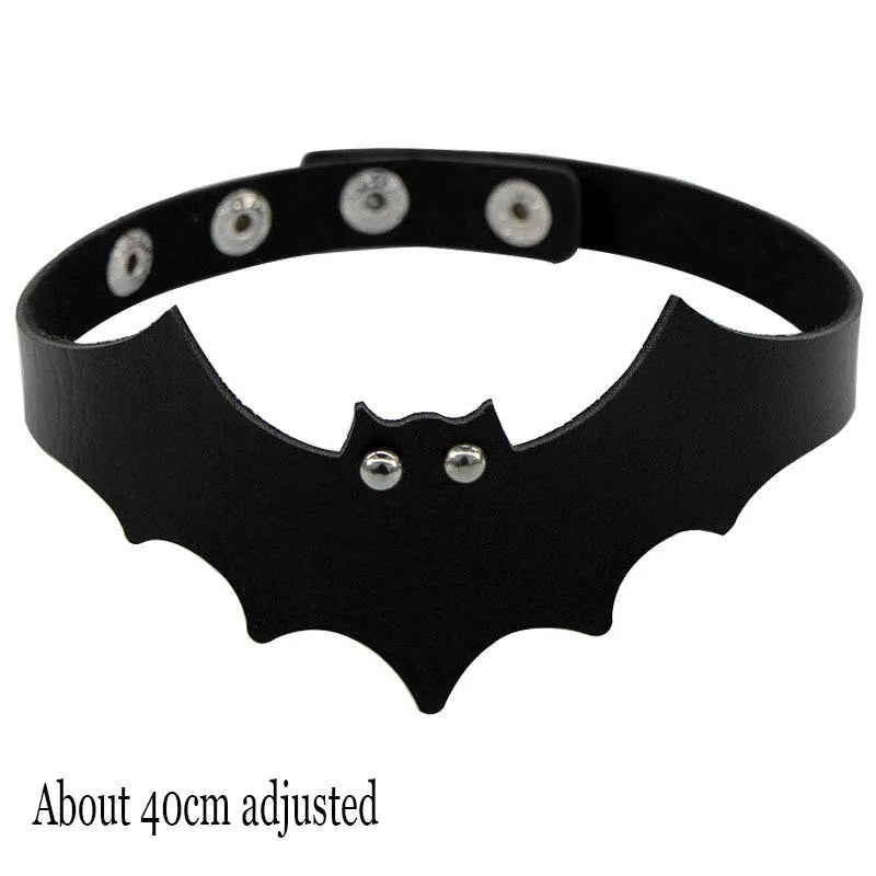 Black PU Leather Punk Choker Collar Necklace with Rivets Gothic Femme Jewelry for Party Club Sexy Goth Pendientes Pi-Mart