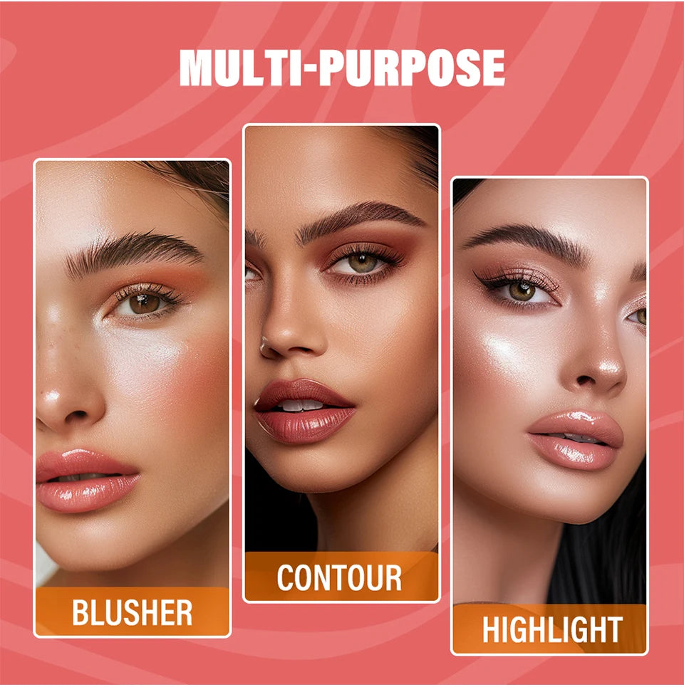 Professional Makeup Powder Blush 12HR Wear Vegan Formula Blusher Makeup Blush in Bar Cosmetics Palette Powder Pink Cream Face Pi-Mart