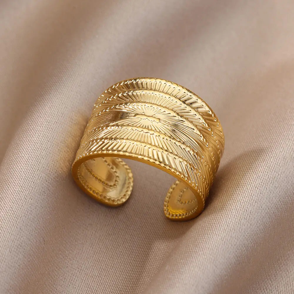 316L Stainless Steel Rings for Women Gold Color Never Fade Luxury Classic rings wedding couple rings Jewelry Free Shipping Pi-Mart