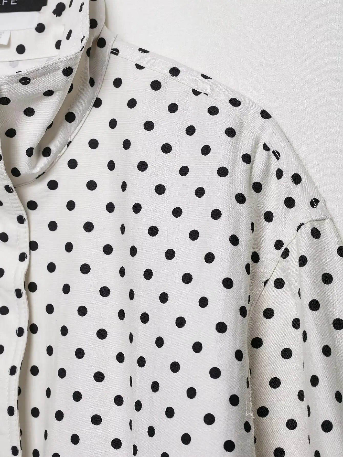 HH Fashion Women's Polka Dot Print Short Coats Autumn Long Sleeves Turtleneck Zipper With Pockets Drawstring Casual Jacket Pi-Mart