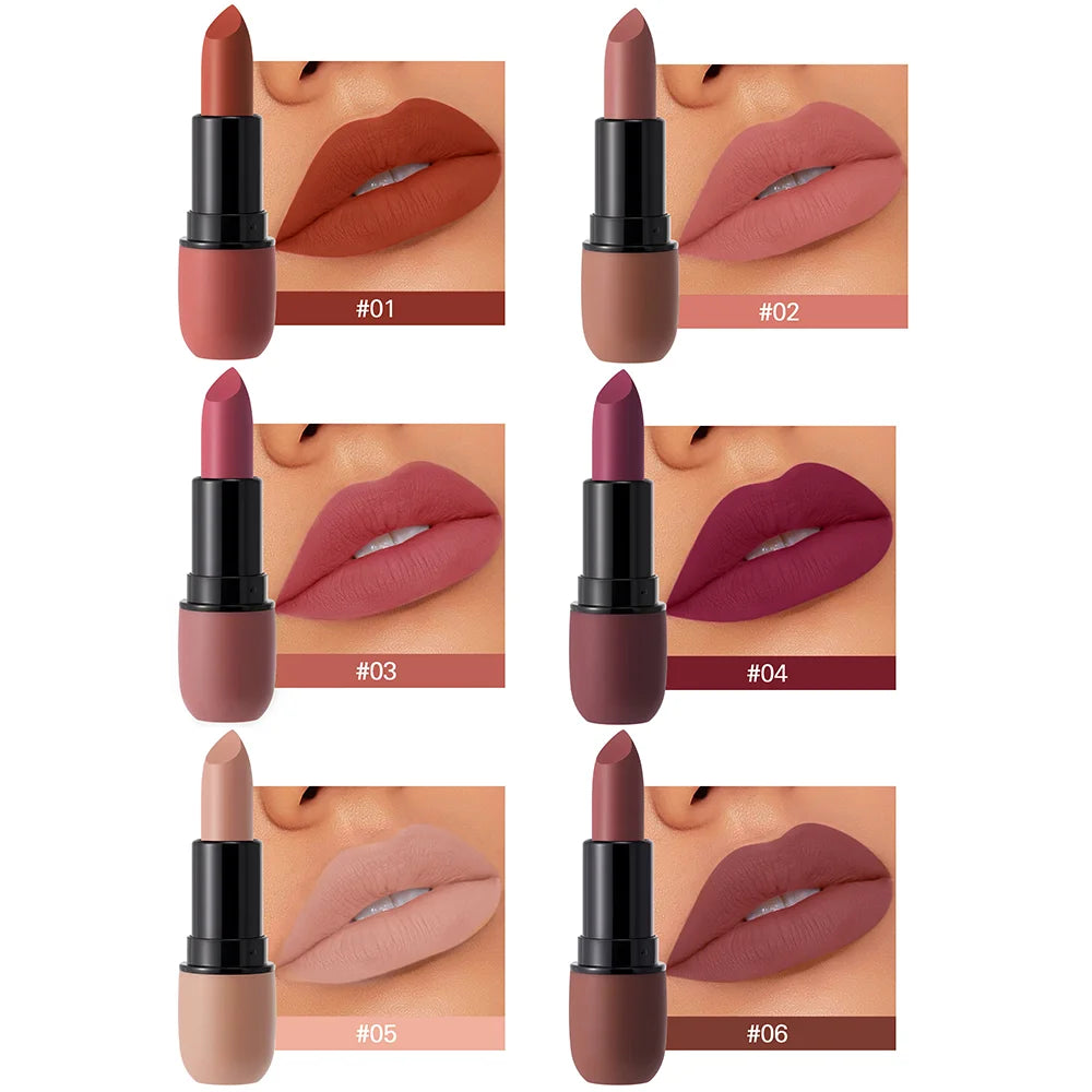 Matte Lipstick Long-Lasting Waterproof Classic High Pigment Velvet Topcoat Lip Cosmetics Pi-Mart