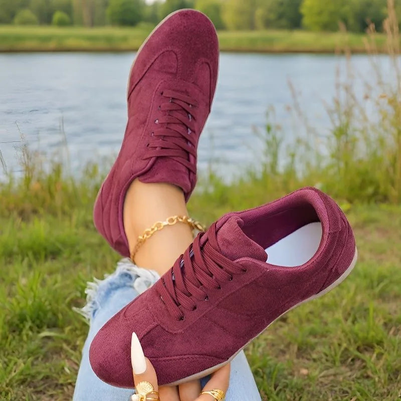Women's Casual Flat-soled Non-slip Wear-resistant Sport Shoes Spring Autumn Round-toe Soft and Comfortable Women Single Shoes Pi-Mart