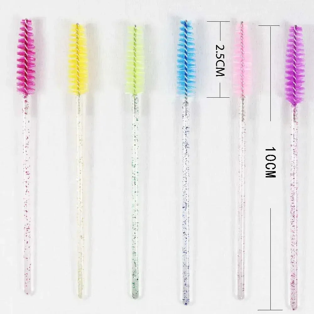 Disposable Crystal Eyelashes Brush Comb 50Pcs Eye Lashes Extension Mascara Wands Makeup Professional Makeup Beauty Tool LadyShow.Store