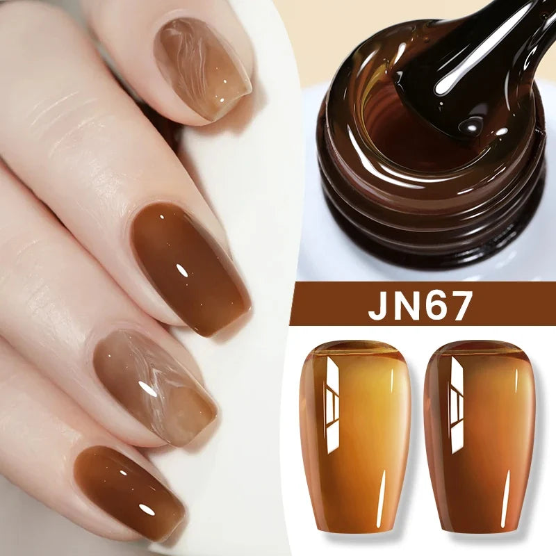 BORN PRETTY 83 Colors 10ml Jelly Nude Gel Nail Polish Autumn Amber Semi Transparent Manicure Soak off UV LED Nails Gel Varnish Tri Light Beauty