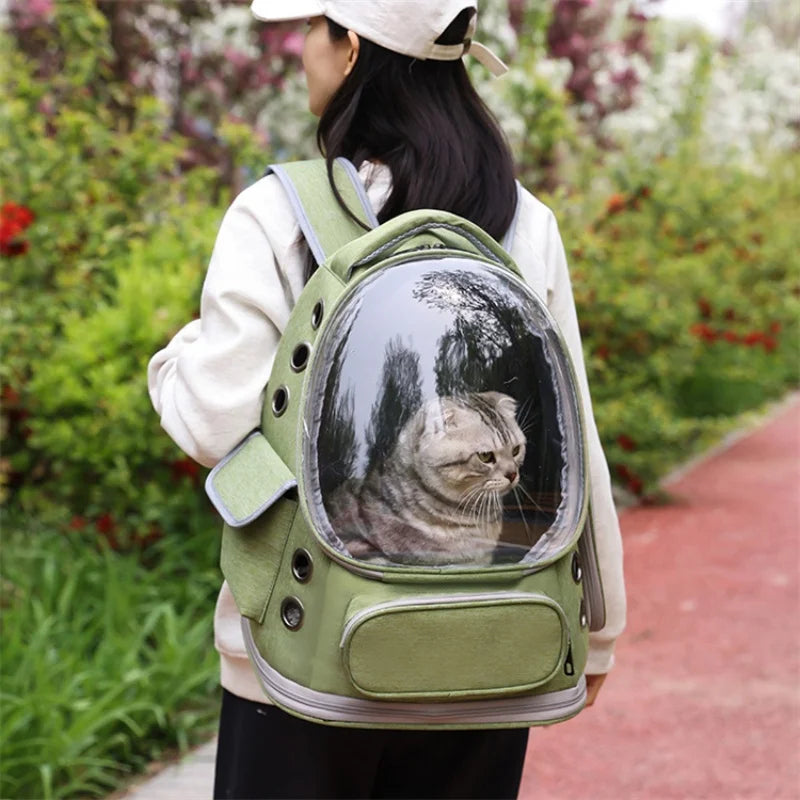Pet Cat Carrier Bag Outdoor Travel Backpack for Cats Small Dogs Breathable Cat Carrying Bag Pet Supplies Transparent Pi-Mart