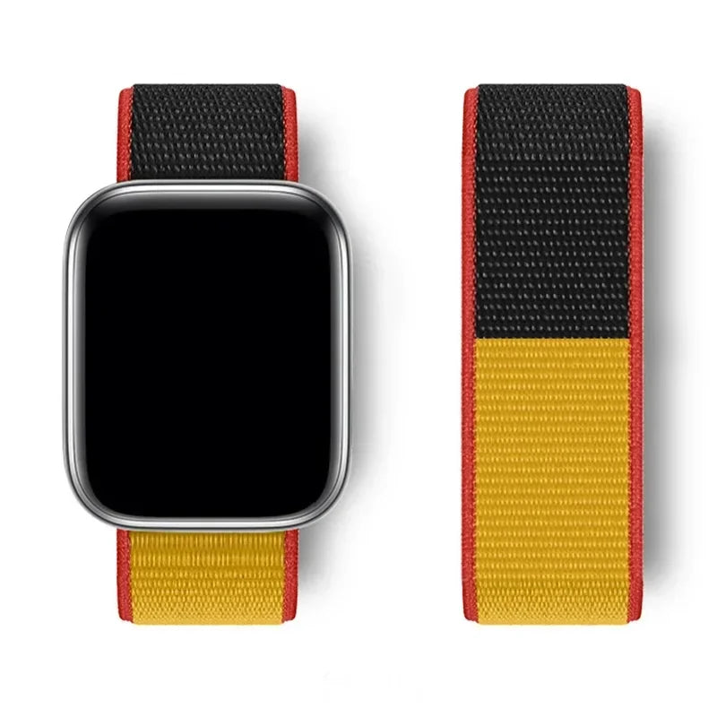 Nylon Sport loop Strap For Apple Watch Band 44mm 42/40mm 45mm  38/41mm pride Bracelet iwatch Ultra2 49mm Series 9 8 se 7 6 5 4 3 LadyShow.Store