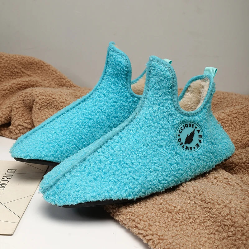 New Men Winter Slippers High Quality Light Weight Disign Shoes Fashion Women Plush Slipper Warm Slip on Casual Shoe for Couples Pi-Mart