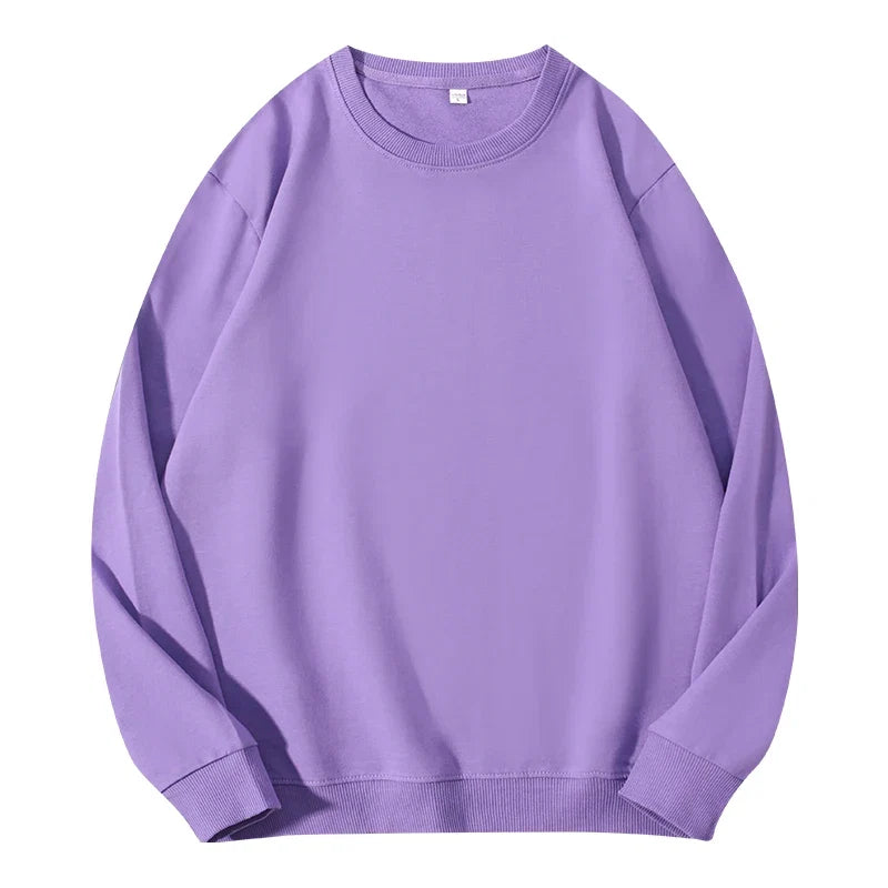 Autumn O-Neck Cotton Women's Sweatshirt Hoodies Basic Loose Casual Women Pullover Solid Sweatshirt Ladies Tops Factory Wholesale LadyShow.Store