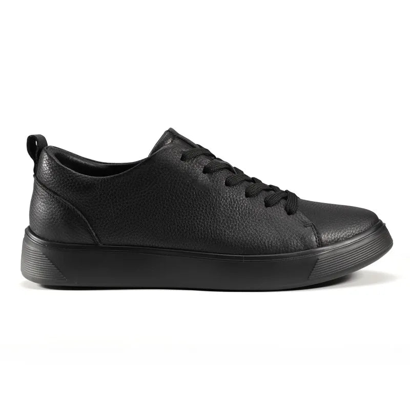 Men Casual Leather Shoes, Business Genuine Leather Shoes Men Thick-soled Sports White Versatile Board Shoes Pi-Mart