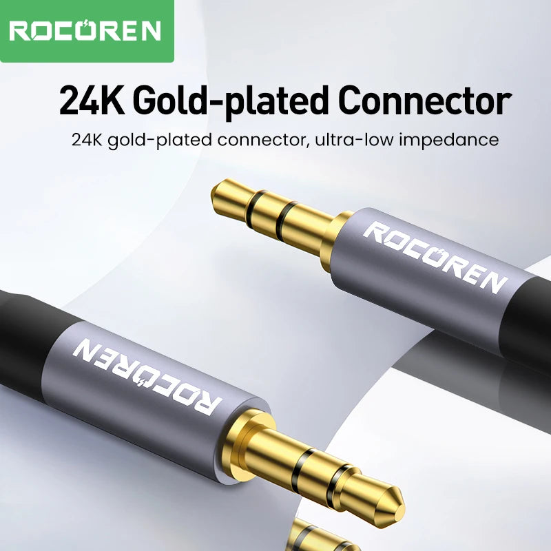Rocoren Audio Cable 3.5 mm Jack Male to Male Aux Cable For Phone Headphone Car MP3 Speaker Computer 3.5mm Jack Aux Wire Cord 5M Pi-Mart