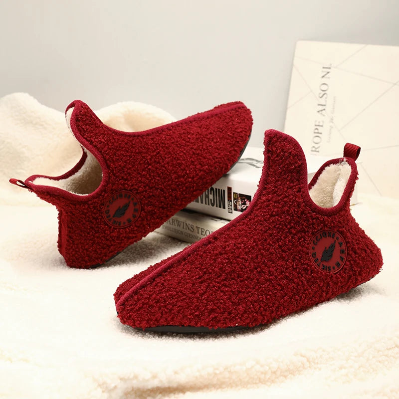 New Men Winter Slippers High Quality Light Weight Disign Shoes Fashion Women Plush Slipper Warm Slip on Casual Shoe for Couples Pi-Mart