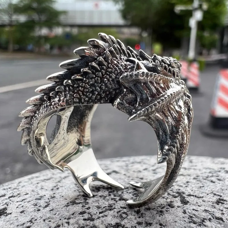 Dragon Rings Gothic Punk Style Pterosaur Wings Opening Adjustable Rings for Men Women Vintage Jewelry Accessories Gifts Pi-Mart