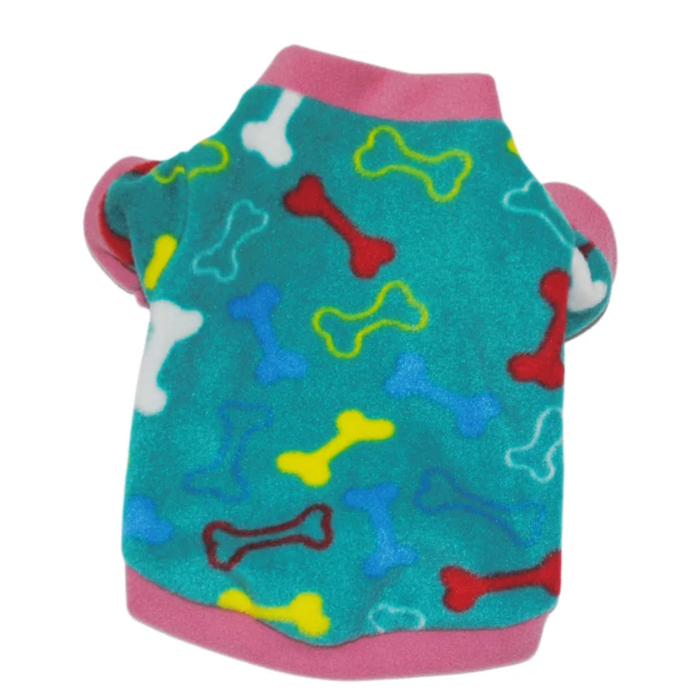 Chihuahua Clothes Cute Printed Small Dog Clothes French Bulldog Dogs Clothes Pets Warm Fleece Dog Winter Coat Puppy Dog Costume Pi-Mart