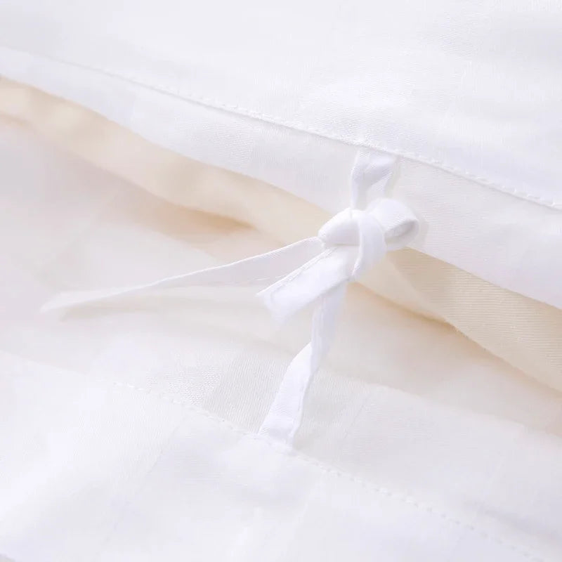1set Luxury 100 Egypt Cotton Duvet Cover 5 Stars Hotel  Quilt Cover Pure Cotton Satin Strip Bed Line Duvet Case 2pcs Pillowcases Pi-Mart