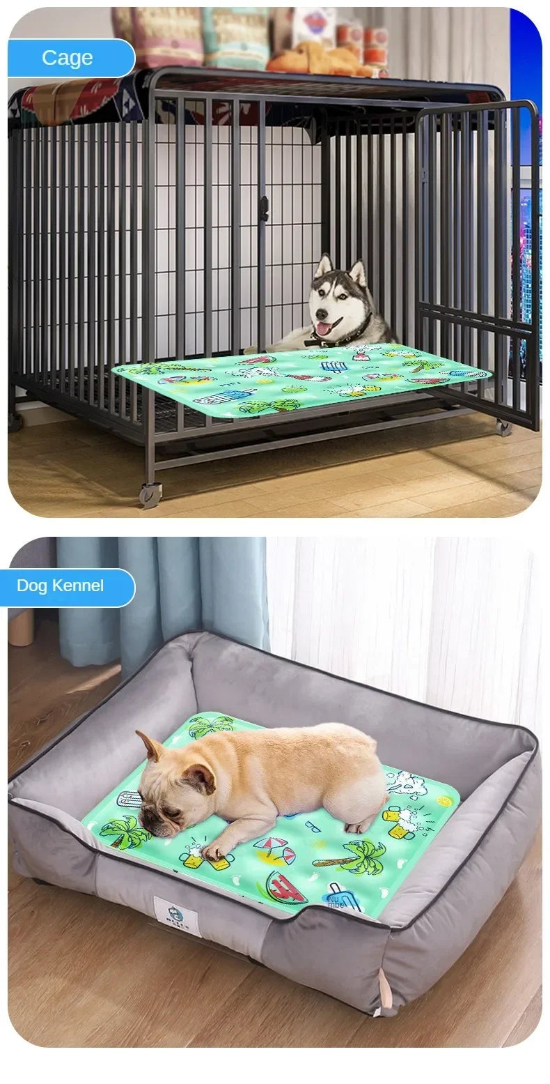 Large Pet Cooling Mat for Summer Heat Relief Reusable Breathable Gel Freeze Panel for Dogs Cats Indoor Outdoor Crate Bed Pi-Mart