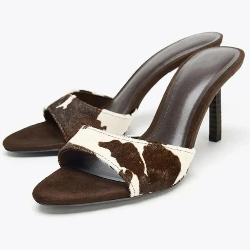 Summer Vintage Fashion Thin Low Heels Mules Slippers Women Design Female Sandals Slide Ladies Shoes Zapatos De Mujer LadyShow.Store