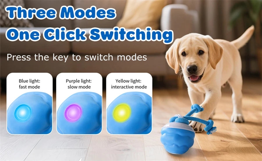 Intelligent Dog Toy Ball Electronic Interactive Cat Toy Usb Automatic Moving Bouncing Ball For Large Medium Dog Holiday Pet Gift Pi-Mart