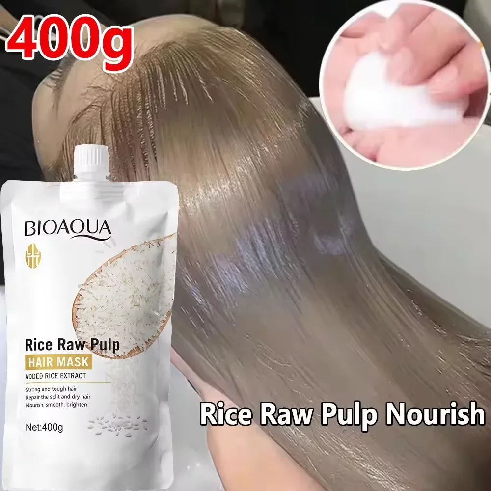 Rice Magic Keratin Hair Mask 5 Seconds Repair Damaged Frizzy Hair Soft Smooth Shine Moisturizing Nourishing Hair Root Care Tri Light Beauty