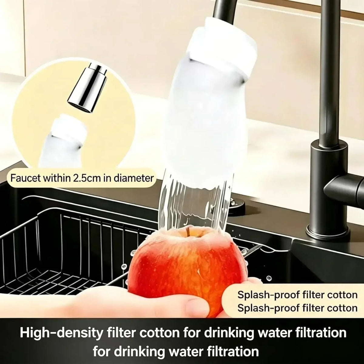 300/30PCS Faucet Filter Cotton Tap Water Filter Bag Faucet Anti Splash Tap Purifier Bag Kitchen Thickened Washable Sediment Bag Pi-Mart