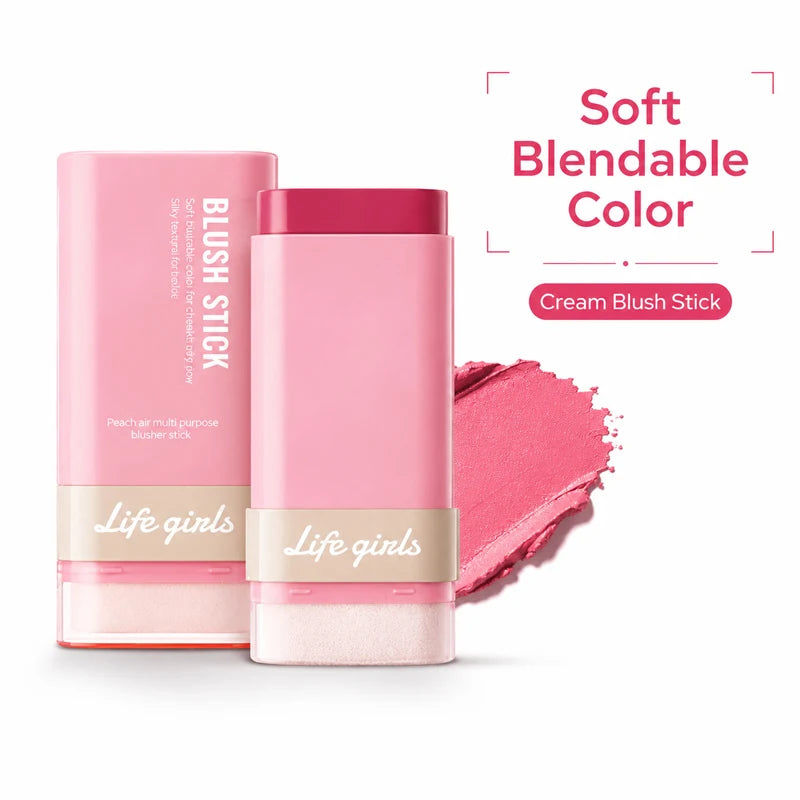 3-in-1 Cream Blush Stick Cheeks Lips Eyes, Long Lasting Waterproof Blendable Dewy Glow Makeup Stick for All Skin Tones Pi-Mart