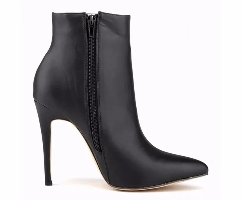 Women Short Boots Pumps Sexy Pointed Toe Side Zipper Super High Heels Stiletto 2026 Female Party Ankle Boot Shoes Botas De Mujer Pi-Mart