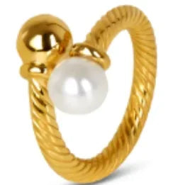 Stainless Steel Ring for Women Inlaid Zircon Rings Waterproof Romantic Fashion Jewelry Pi-Mart